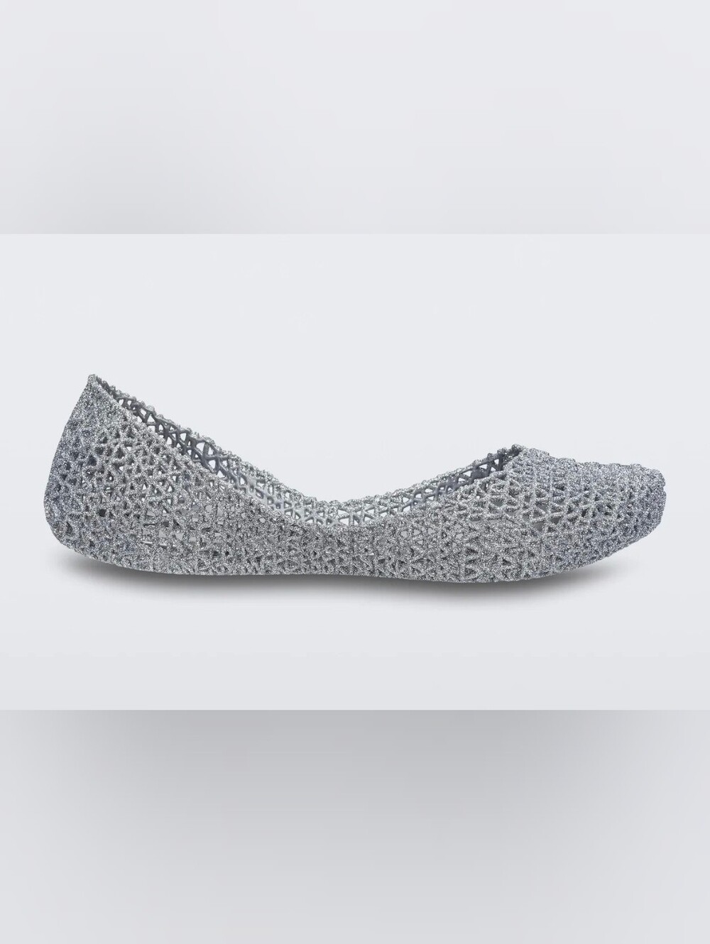 Melissa Campana Silver Glitter Ballet Flat Size 7